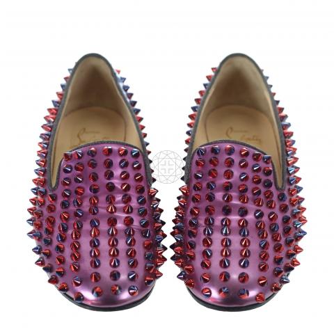 Pink spiked sale loafers